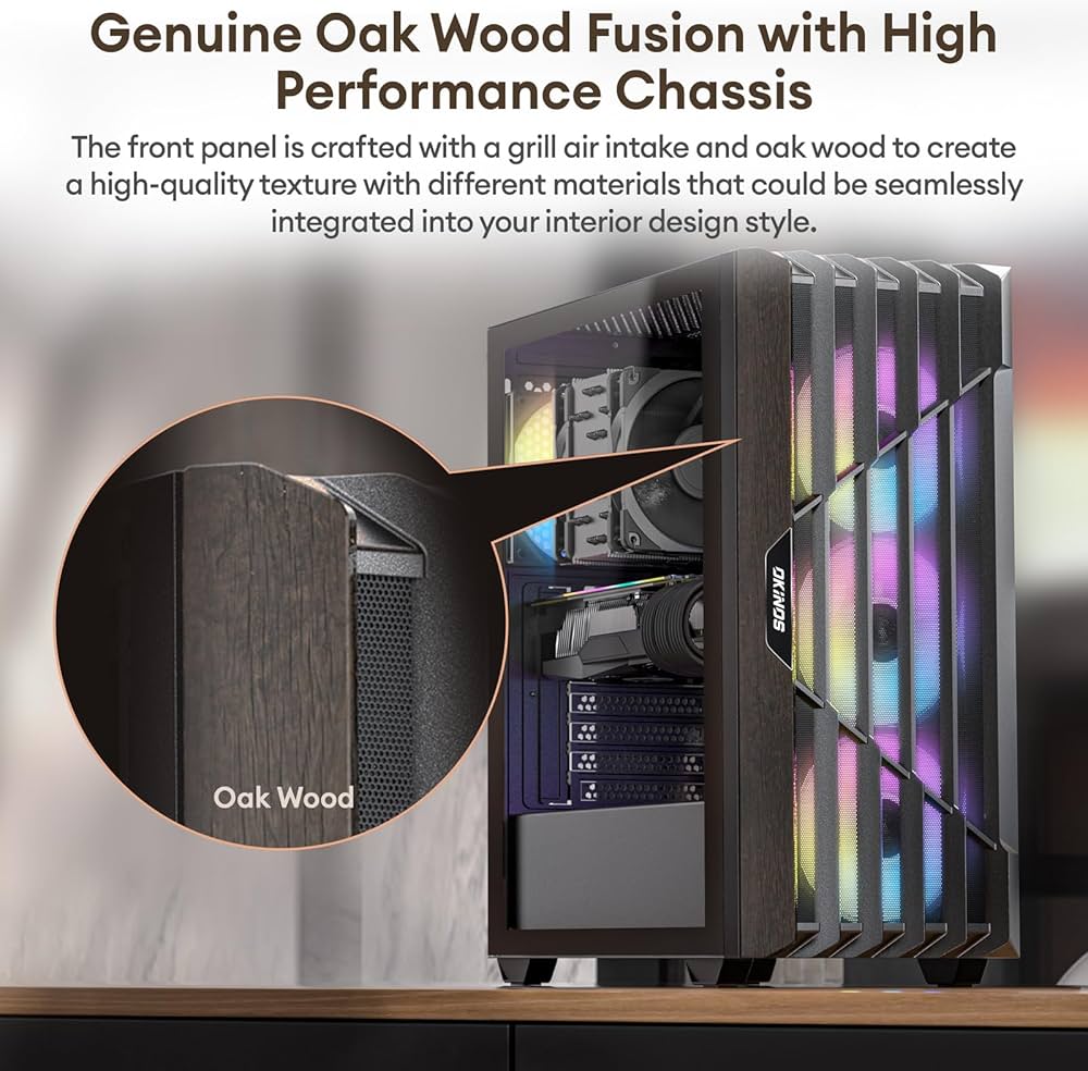 Amazon | Okinos Cypress 5 ARGB ATX対応ミドルタワーPCケース